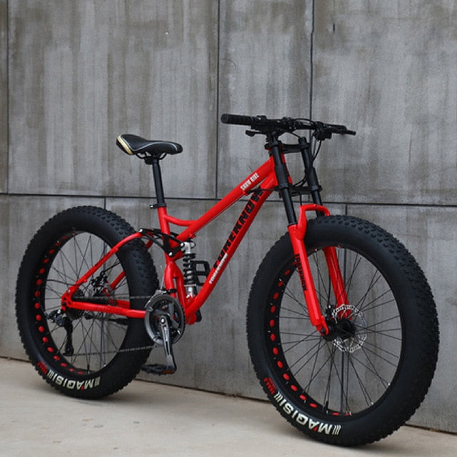 FOREKNOW Adult Mountain Fat Bike 7/21/24/27 Speed Road Bicycle Men 24/26  Inch Wheel Racing Oil Spring Fork Front  Fork Ride