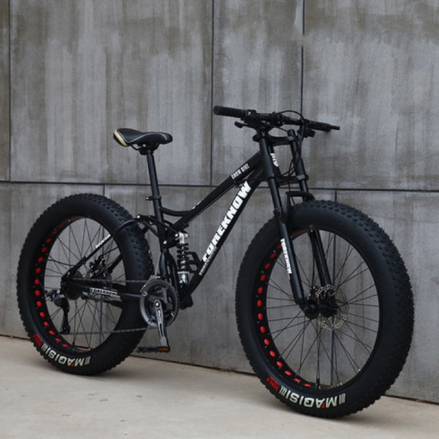 FOREKNOW Adult Mountain Fat Bike 7/21/24/27 Speed Road Bicycle Men 24/26  Inch Wheel Racing Oil Spring Fork Front  Fork Ride