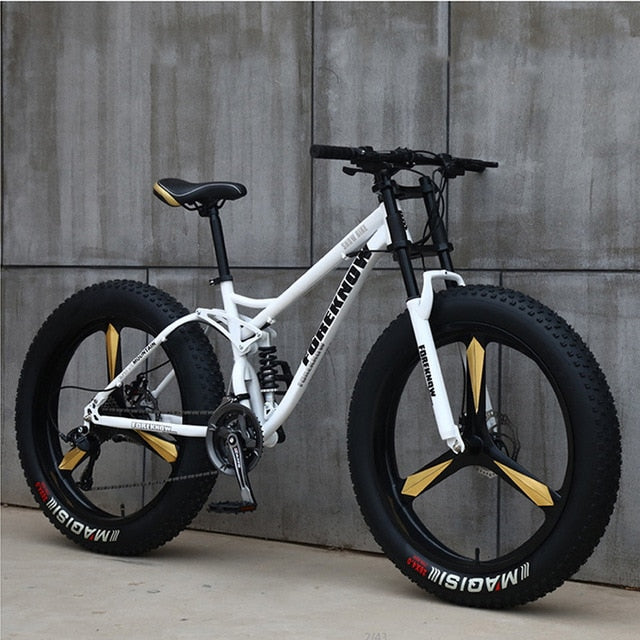 FOREKNOW Adult Mountain Fat Bike 7/21/24/27 Speed Road Bicycle Men 24/26  Inch Wheel Racing Oil Spring Fork Front  Fork Ride