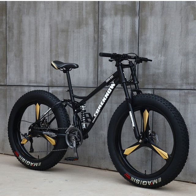 FOREKNOW Adult Mountain Fat Bike 7/21/24/27 Speed Road Bicycle Men 24/26  Inch Wheel Racing Oil Spring Fork Front  Fork Ride