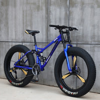 FOREKNOW Adult Mountain Fat Bike 7/21/24/27 Speed Road Bicycle Men 24/26  Inch Wheel Racing Oil Spring Fork Front  Fork Ride