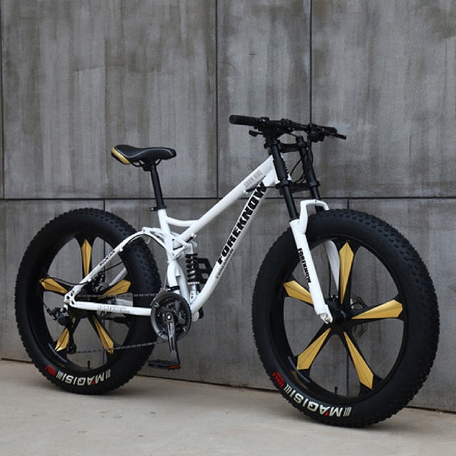 FOREKNOW Adult Mountain Fat Bike 7/21/24/27 Speed Road Bicycle Men 24/26  Inch Wheel Racing Oil Spring Fork Front  Fork Ride