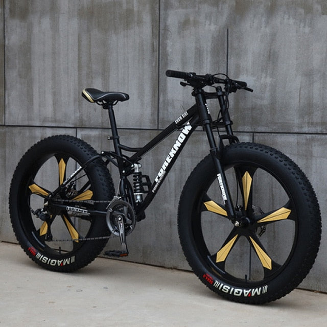 FOREKNOW Adult Mountain Fat Bike 7/21/24/27 Speed Road Bicycle Men 24/26  Inch Wheel Racing Oil Spring Fork Front  Fork Ride