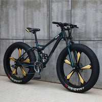 FOREKNOW Adult Mountain Fat Bike 7/21/24/27 Speed Road Bicycle Men 24/26  Inch Wheel Racing Oil Spring Fork Front  Fork Ride
