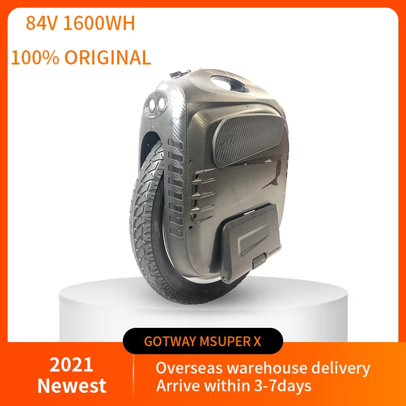 2021 Newest Gotway Msuper X PLUS 84V/1600wh Electric Unicycle Original Guarantee,2500W Motor Super Power Max Speed 60km/h+ Stock