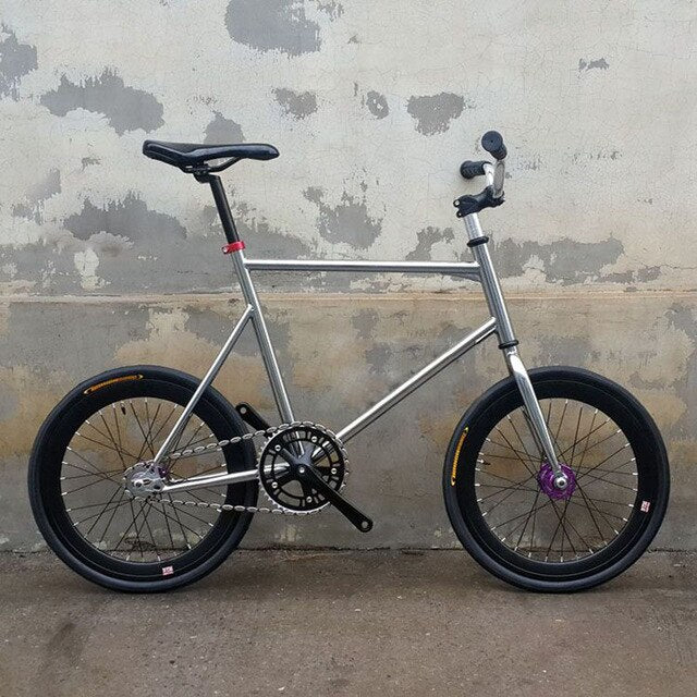 vintage Bike 20 inch bike Single speed  fixie bike retro sliver bicycle frame mini bicycle with light