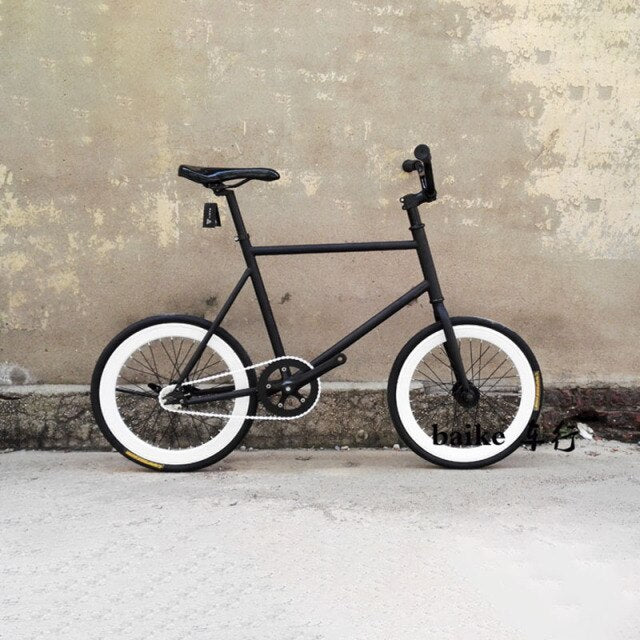 vintage Bike 20 inch bike Single speed  fixie bike retro sliver bicycle frame mini bicycle with light