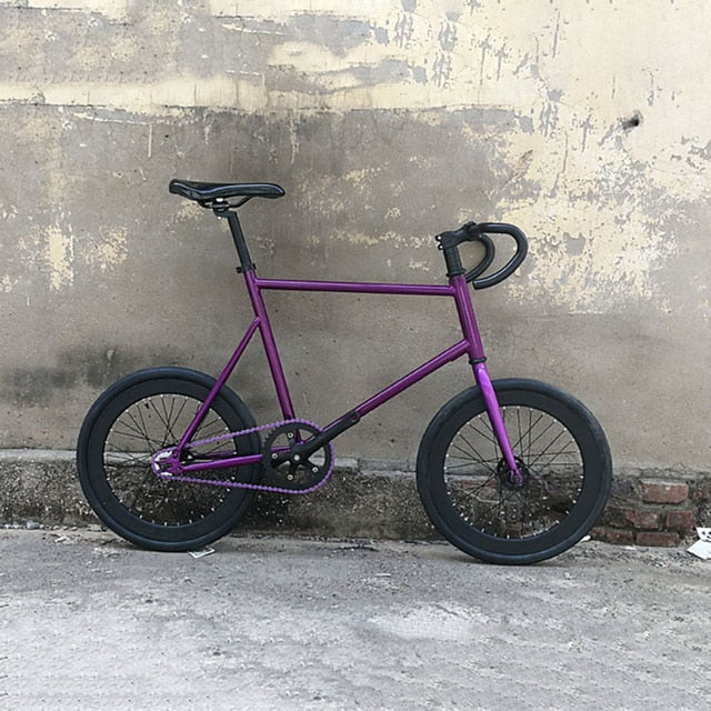 vintage Bike 20 inch bike Single speed  fixie bike retro sliver bicycle frame mini bicycle with light