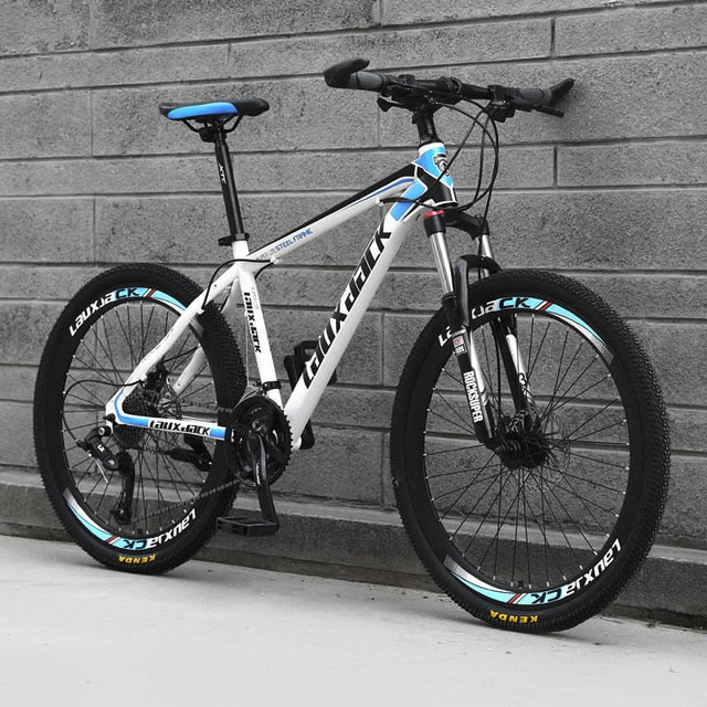 Lauxjack 24/26 Inch Wheel Adult Students Off-road Mountain Bike 21Speed Road Bicycle Men Spring Fork Front Fork Racing Ride