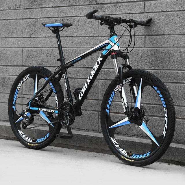 Lauxjack 24/26 Inch Wheel Adult Students Off-road Mountain Bike 21Speed Road Bicycle Men Spring Fork Front Fork Racing Ride