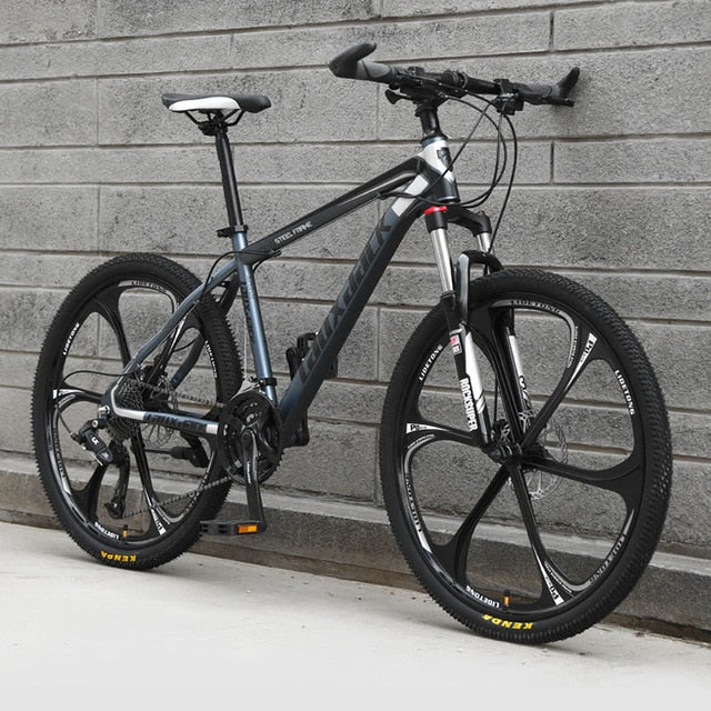 Lauxjack 24/26 Inch Wheel Adult Students Off-road Mountain Bike 21Speed Road Bicycle Men Spring Fork Front Fork Racing Ride