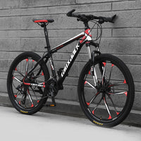 Lauxjack 24/26 Inch Wheel Adult Students Off-road Mountain Bike 21Speed Road Bicycle Men Spring Fork Front Fork Racing Ride