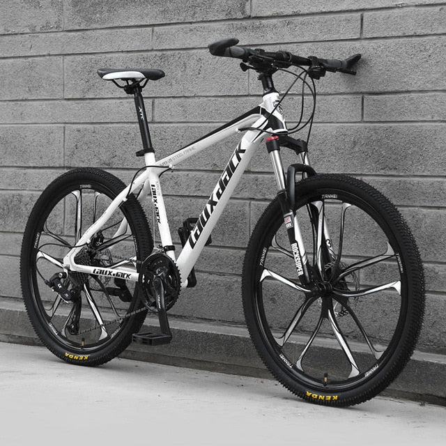 Lauxjack 24/26 Inch Wheel Adult Students Off-road Mountain Bike 21Speed Road Bicycle Men Spring Fork Front Fork Racing Ride