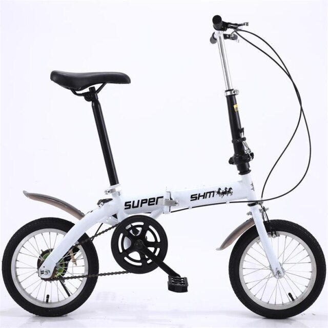 SANHEM Adult Students Children Work Bike Road Folding Bicycle Men 14 Inch Wheel Carbon Racing Front And Rear Mechanical Ride