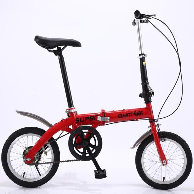 SANHEM Adult Students Children Work Bike Road Folding Bicycle Men 14 Inch Wheel Carbon Racing Front And Rear Mechanical Ride