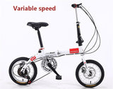 SANHEM Adult Students Children Work Bike Road Folding Bicycle Men 14 Inch Wheel Carbon Racing Front And Rear Mechanical Ride