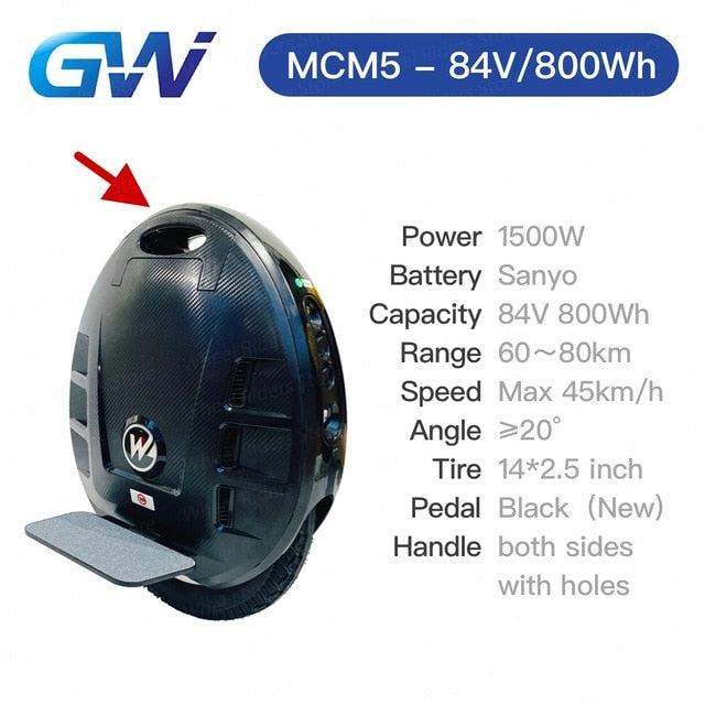 Begode Gotway MCM5 800Wh 84V One Wheel Electric Monowheel 14 inch Self Balance Unicycle 2020 New Handle Version