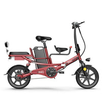 Electric Bicycle 48V 350W Two Wheeled Electric Bicycles 14 Inch Carbon Steel Folding Electric Bikes Adults/Women With Child Seat