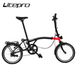 Litepro Folding Bike 16 Inch Internal 3 Speeds Steel Frame Mini Folding Bicycle For Brompton