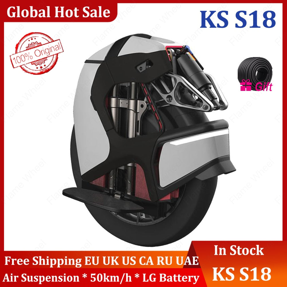 Original KS S18 Shock absorbing unicycle Frosted black white International Version without speed limit