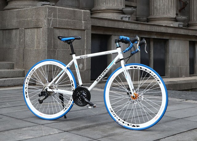 700C Aluminum road bike 21 27 30 speed bend double disc brakes sports bike student bicycle High quality bicycles for adults