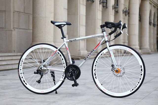 700C Aluminum road bike 21 27 30 speed bend double disc brakes sports bike student bicycle High quality bicycles for adults