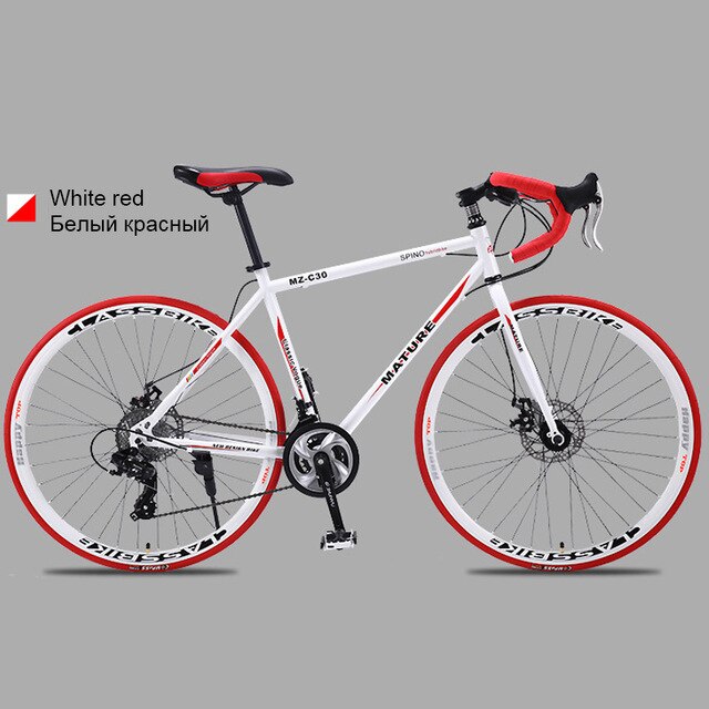 700C Aluminum road bike 21 27 30 speed bend double disc brakes sports bike student bicycle High quality bicycles for adults