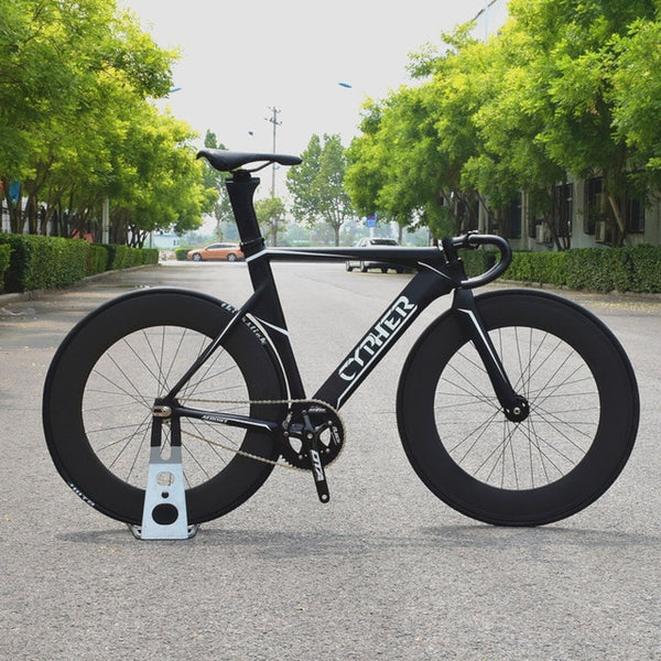Fixed Gear Bike 54CM Muscular Aluminum Alloy Frame with Carbon Fork an ...