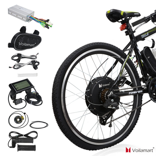 1000W Electric Bicycle Motor Conversion Kit LCD Meter Ebike Cycling Front  Wheel