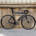 Gray Fixed Gear BIKE 48CM 52CM 55cm Single Speed Bike Aluminium Alloy Frame Carbon Fork 700C Flat Spoke Racing Wheel V brake
