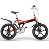 R99 20 Inch Folding Bicycle, 7 Speed Mountain Bike, Fornt & Rear Spspension, 5-spoke Integrated Wheel