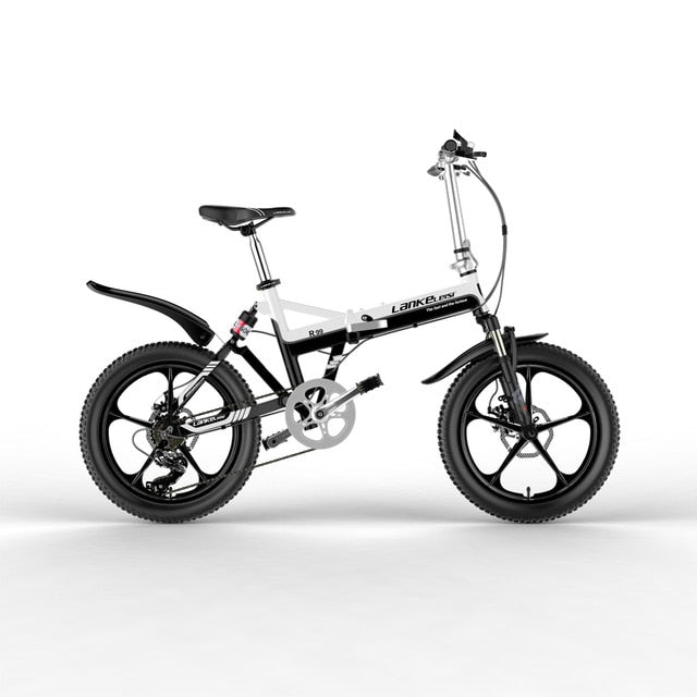 R99 20 Inch Folding Bicycle, 7 Speed Mountain Bike, Fornt & Rear Spspension, 5-spoke Integrated Wheel