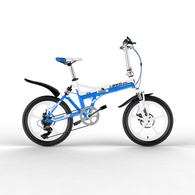 R99 20 Inch Folding Bicycle, 7 Speed Mountain Bike, Fornt & Rear Spspension, 5-spoke Integrated Wheel