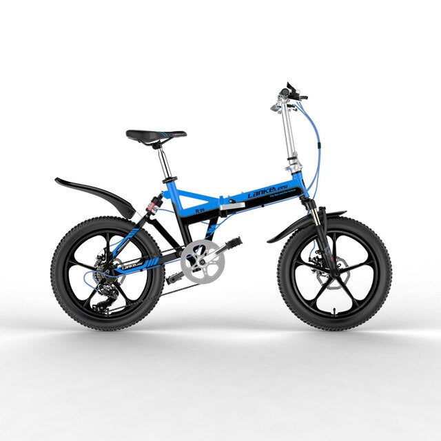 R99 20 Inch Folding Bicycle, 7 Speed Mountain Bike, Fornt & Rear Spspension, 5-spoke Integrated Wheel