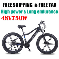 26 inch electric bicycle 4.0 fat tire electric bicycle 48V750W electric motorcycle men's and women's variable speed bicycle
