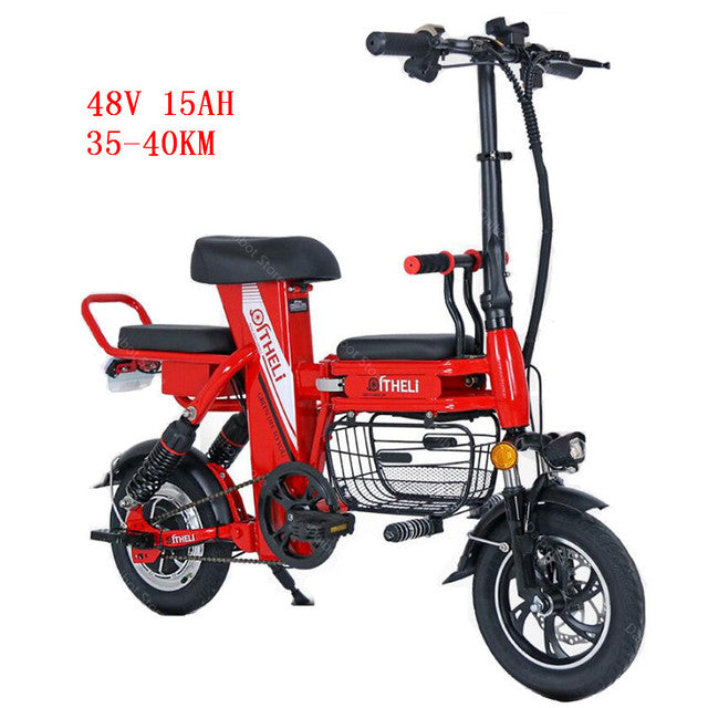 New Foldable Electric Scooter Electric Bicycles 12 Inch Parent-child 350W 48V Mini Electric Bike With Four Suspension System