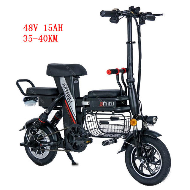 New Foldable Electric Scooter Electric Bicycles 12 Inch Parent-child 350W 48V Mini Electric Bike With Four Suspension System