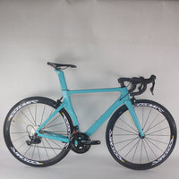 Seraph Bule Color Carbon Fiber Road Rim Brake Complete Bike TT-X2 With R7000 Groupset Cassette 11-32T And Aluminum Wheelset