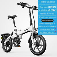 16 Inch Lightweight Electric Bike 2 Wheel Electric Bicycles 48V 400W Range 150KM Mini Folding Electric Bicycle Removable Battery