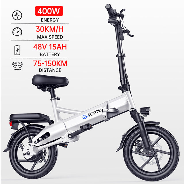 G-force Electric Bike 250KM Long Distance 48V 400W Samsung Battery Folding Ebike for Adults 35KM/H Waterproof Electric Bicycle