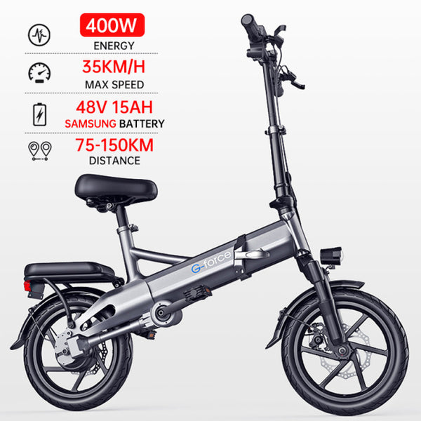 G-force Electric Bike 250KM Long Distance 48V 400W Samsung Battery Folding Ebike for Adults 35KM/H Waterproof Electric Bicycle