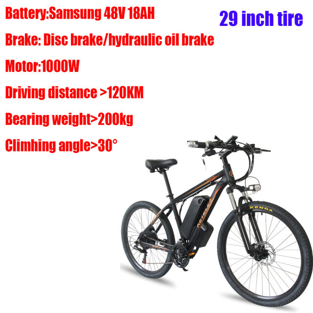 KETELES NEW K820 Electric Mountain Bike 1000W Motor 26 Inch Tire 48V18AH Battery Electric Bicycle Adult MTB Ebike