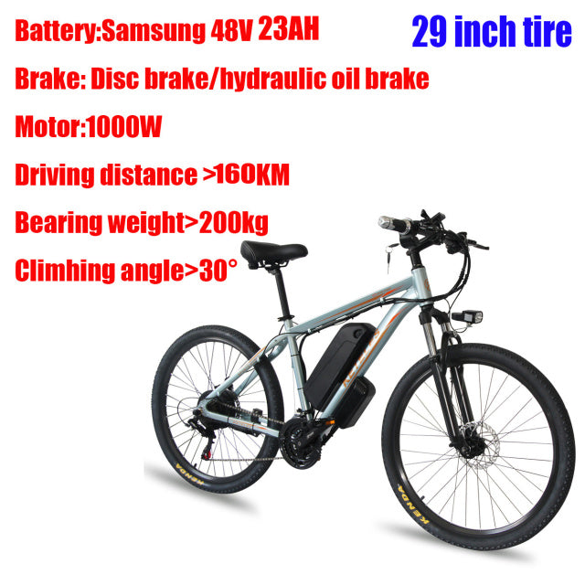 KETELES NEW K820 Electric Mountain Bike 1000W Motor 26 Inch Tire 48V18AH Battery Electric Bicycle Adult MTB Ebike