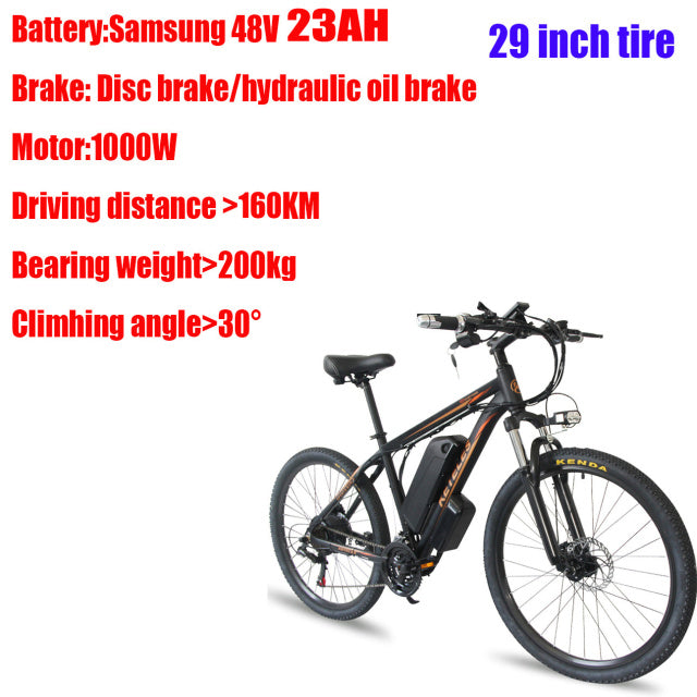 KETELES NEW K820 Electric Mountain Bike 1000W Motor 26 Inch Tire 48V18AH Battery Electric Bicycle Adult MTB Ebike