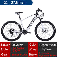 2021 New Carbon Fiber Electric Mountain Bike 350W 500W Brushless Motor Shimano 27S Shimano Hydraulic Brake Color LCD Display