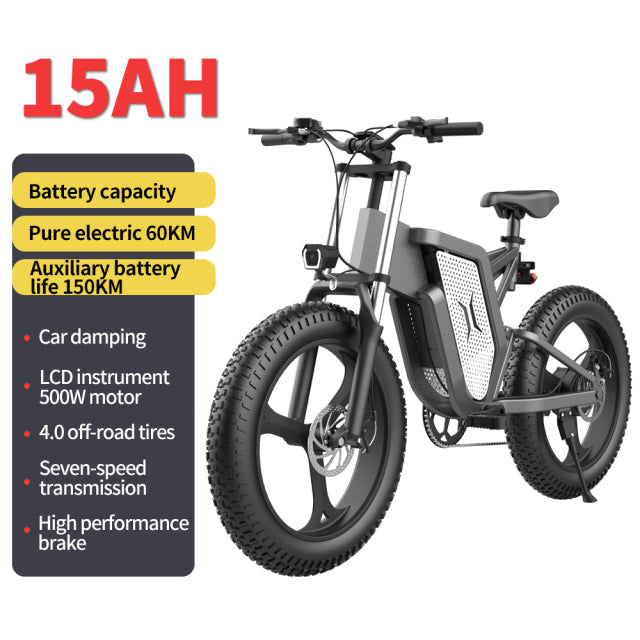 X20 Electric Bike 20 Inch Fat Tire Off Road Ebike 1000W 48V 20AH Powerful Mountain Electric Bicycle For Adults Cycling E BIKE