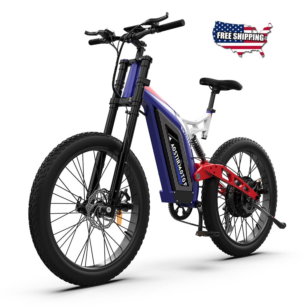 1500w electric bicycle AOSTIRMOTOR S17 Ebike 26 In 3.0 Fat Tire Mountain Bike Safety Ride with confidence Model:ASWS73MXF ETRONIK Weekender Overnight Bags conv:ship weight:69 lb