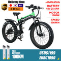 JINGHMA R5 Electric bicycle 48V1000W fat bike 26 inch 2022 New Men's bike 4.0 Fett Reifen ebike Mountain electric MTB