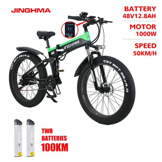 JINGHMA R5 Electric bicycle 48V1000W fat bike 26 inch 2022 New Men's bike 4.0 Fett Reifen ebike Mountain electric MTB