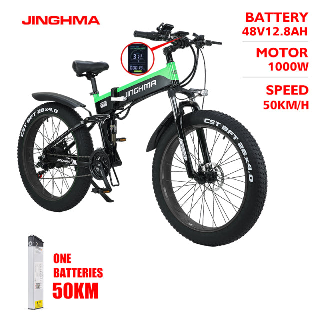 JINGHMA R5 Electric bicycle 48V1000W fat bike 26 inch 2022 New Men's bike 4.0 Fett Reifen ebike Mountain electric MTB